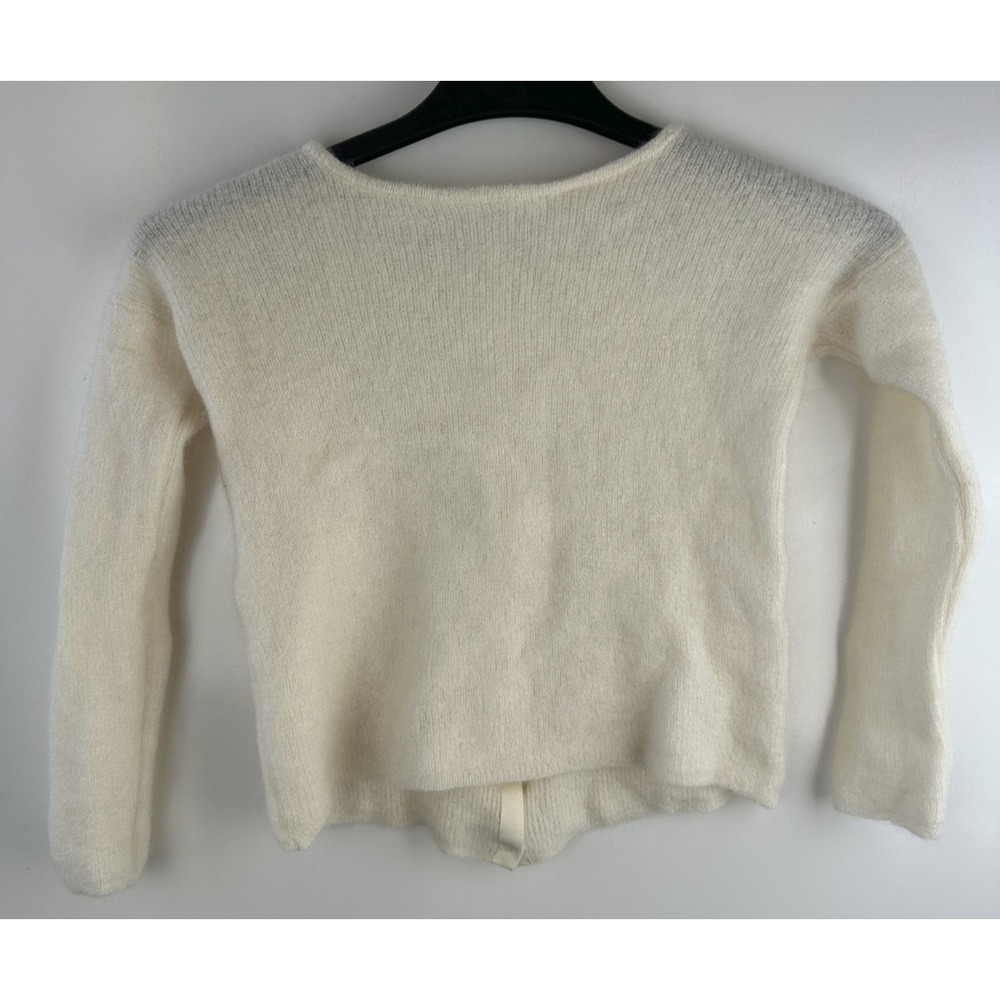 Sezane Gaspard Super Kid Mohair Baby Alpaca Ecru Cardigan Sweater XXS Luxury - Picture 6 of 14